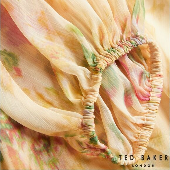 Ted Baker **NWT** Tamziiy Floral Print Tie Front Mini Dress, Tan - Picture 10 of 12